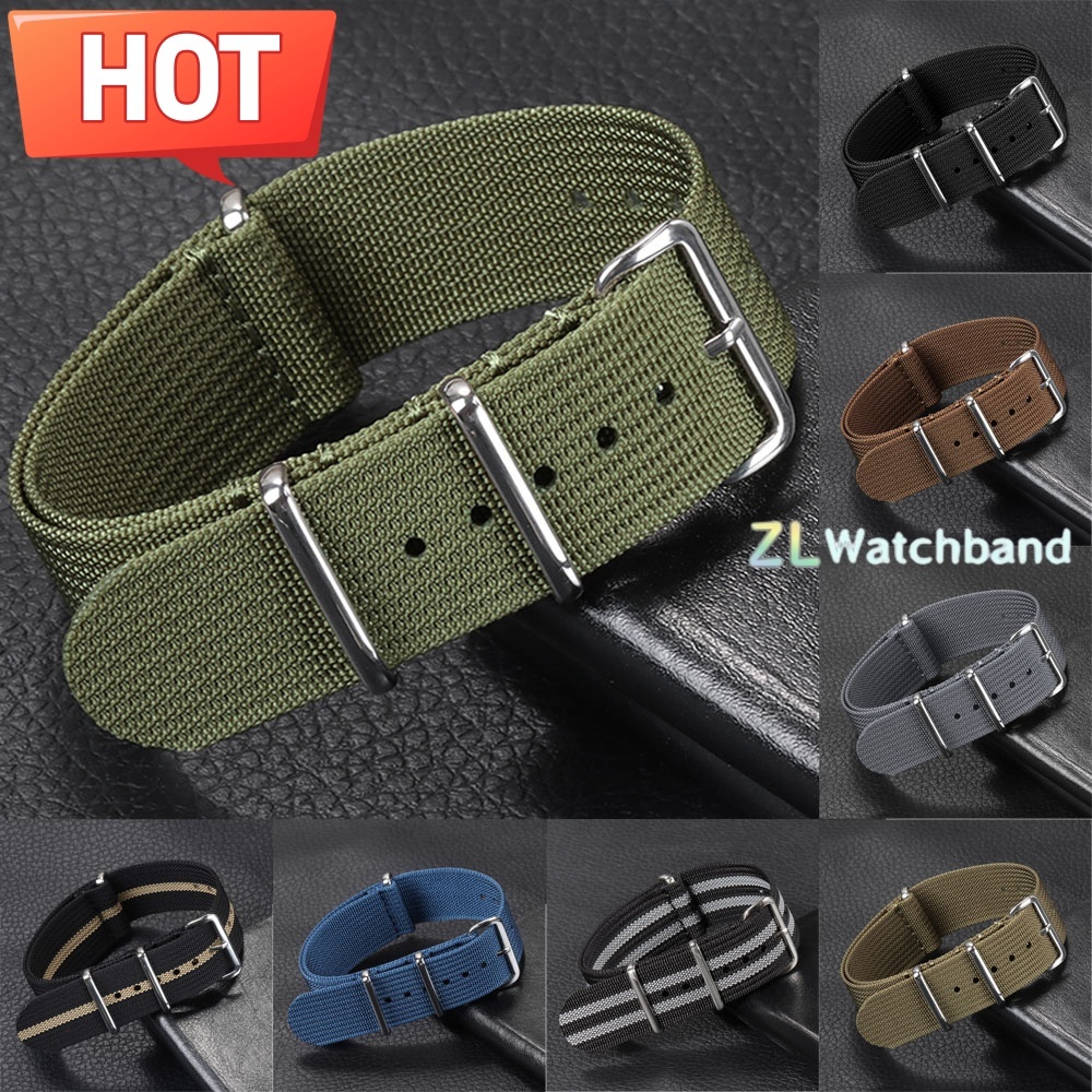Nylon Nato Strap - Tali Jam Tangan Nilon Bergaris Baru