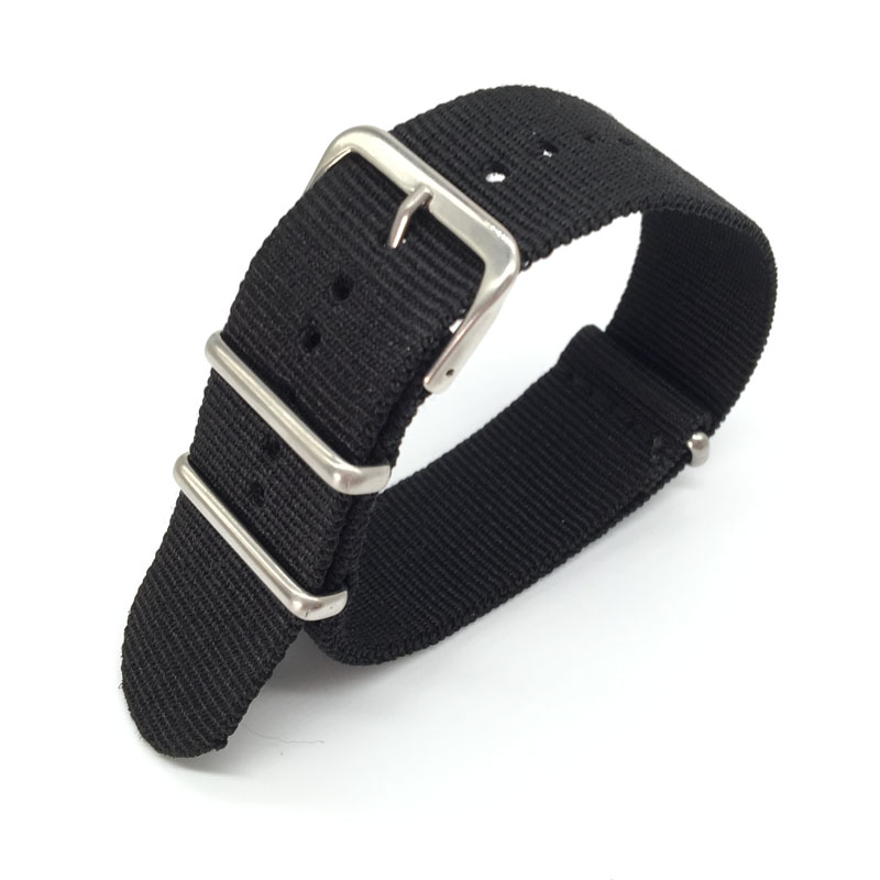 Jam tangan tali nilon hitam un - Nylon Nato Strap ulasan dan harga