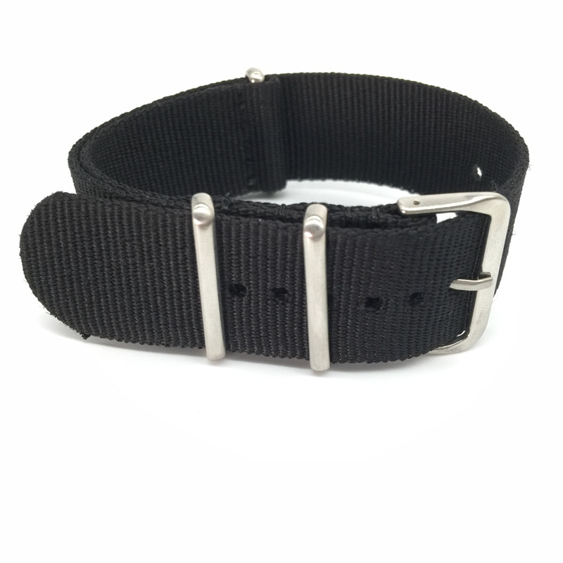 Jam tangan tali nilon hitam un - Nylon Nato Strap ulasan dan harga
