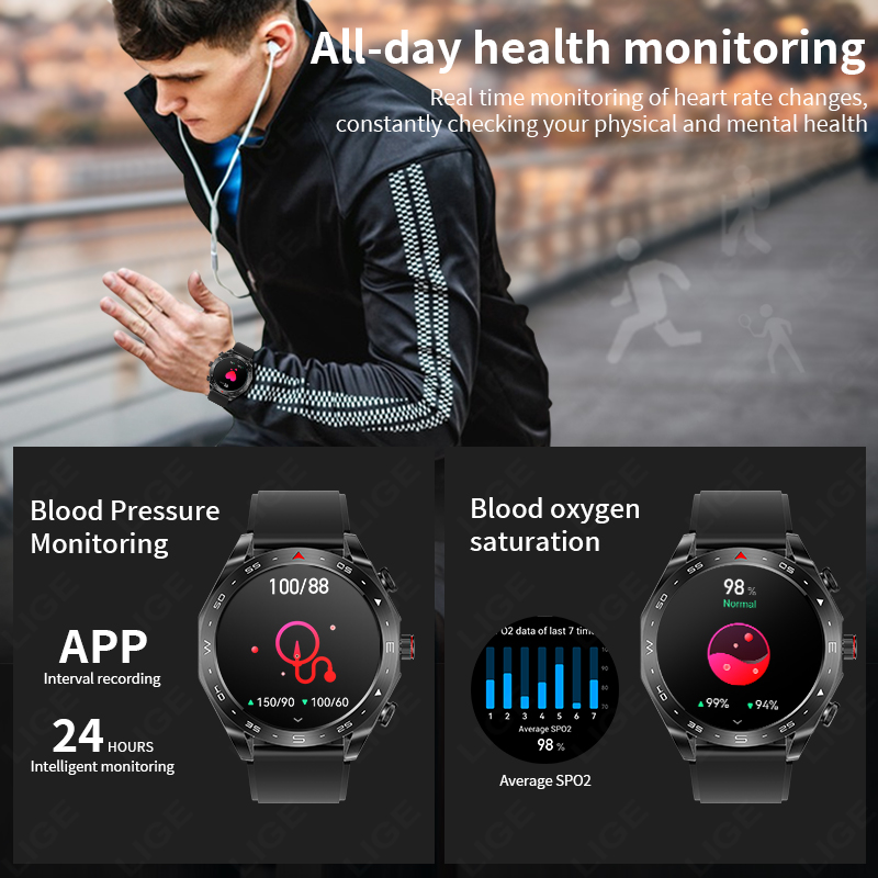 LIGE jam tangan pintar Bluetoo - Smartwatch Store ulasan dan harga